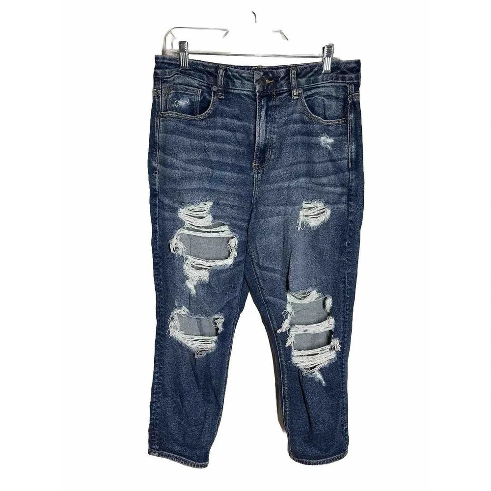 American Eagle Ripped Curvy Mom Jeans Women’s Size 12 Retro 90’s